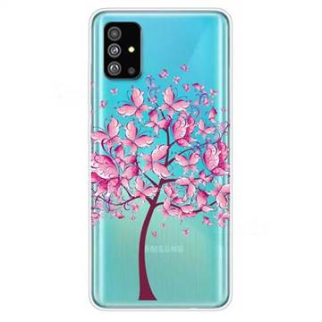 Pink Butterfly Tree Super Clear Soft TPU Back Cover for Samsung Galaxy S20 Plus / S11