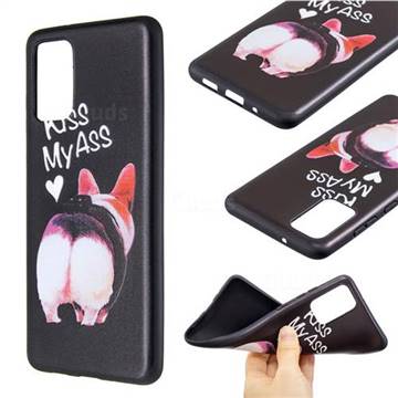 Lovely Pig Ass 3D Embossed Relief Black Soft Back Cover for Samsung Galaxy S20 Plus / S11