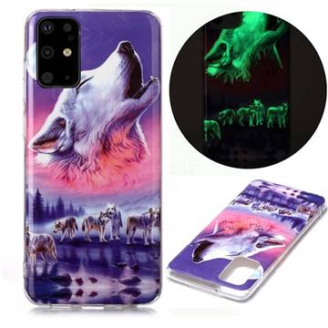Wolf Howling Noctilucent Soft TPU Back Cover for Samsung Galaxy S20 Plus / S11