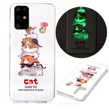 Cute Cat Noctilucent Soft TPU Back Cover for Samsung Galaxy S20 Plus / S11