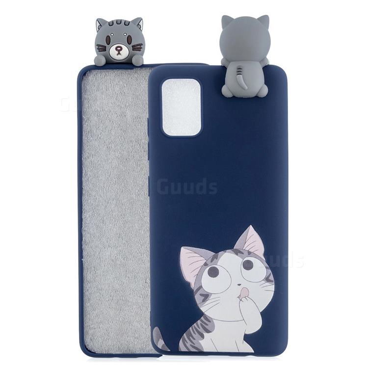 Big Face Cat Soft 3D Climbing Doll Soft Case for Samsung Galaxy S20 Plus / S11