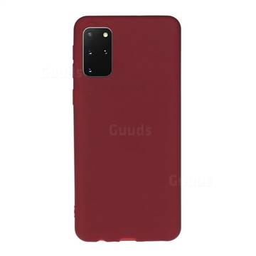 Soft Matte Silicone Phone Cover for Samsung Galaxy S20 Plus / S11 - Wine Red