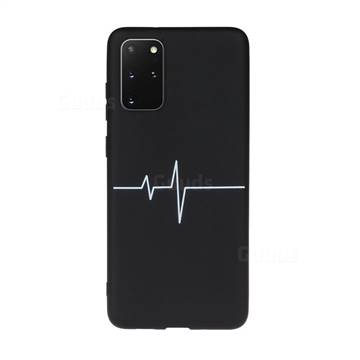 Electrocardiogram Chalk Drawing Matte Black TPU Phone Cover for Samsung Galaxy S20 Plus / S11