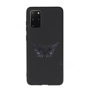 Wings Chalk Drawing Matte Black TPU Phone Cover for Samsung Galaxy S20 Plus / S11