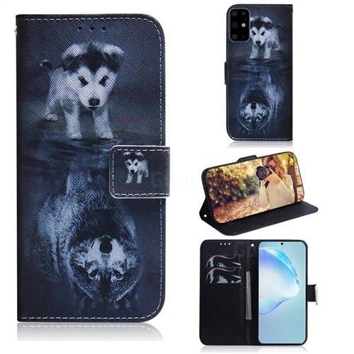 Wolf and Dog PU Leather Wallet Case for Samsung Galaxy S20 Plus / S11