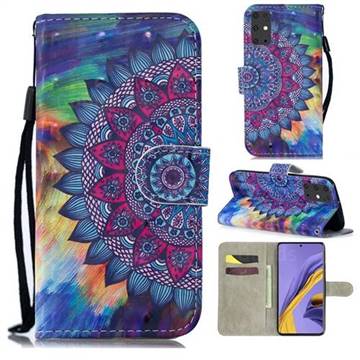 Oil Painting Mandala 3D Painted Leather Wallet Phone Case for Samsung Galaxy S20 Plus / S11