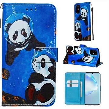 Undersea Panda Matte Leather Wallet Phone Case for Samsung Galaxy S20 Plus / S11