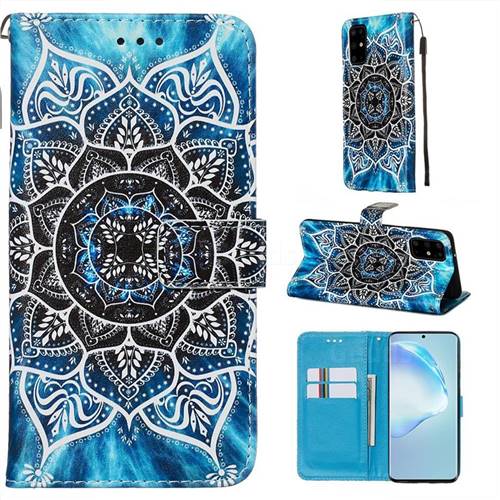 Underwater Mandala Matte Leather Wallet Phone Case for Samsung Galaxy S20 Plus / S11