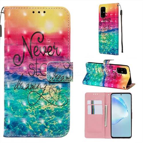 Colorful Dream Catcher 3D Painted Leather Wallet Case for Samsung Galaxy S20 Plus / S11