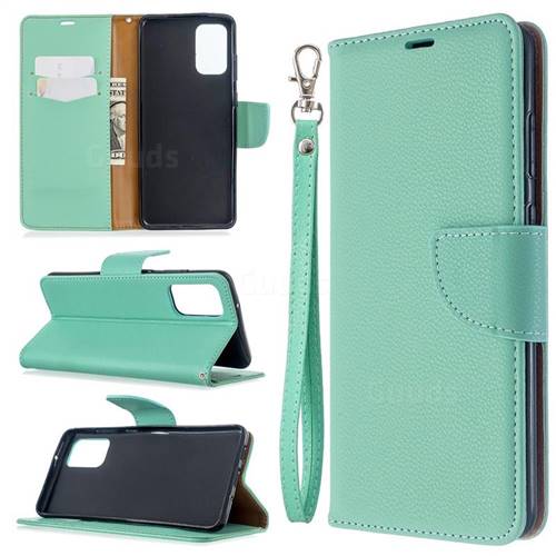 Classic Luxury Litchi Leather Phone Wallet Case for Samsung Galaxy S20 Plus / S11 - Green