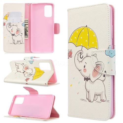 Umbrella Elephant Leather Wallet Case for Samsung Galaxy S20 Plus / S11