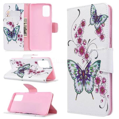 Peach Butterflies Leather Wallet Case for Samsung Galaxy S20 Plus / S11