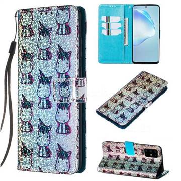 Little Unicorn Sequins Painted Leather Wallet Case for Samsung Galaxy S20 Plus / S11