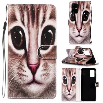 Coffe Cat Smooth Leather Phone Wallet Case for Samsung Galaxy S20 Plus / S11