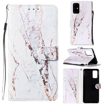 White Marble Smooth Leather Phone Wallet Case for Samsung Galaxy S20 Plus / S11