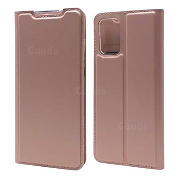 Ultra Slim Card Magnetic Automatic Suction Leather Wallet Case for Samsung Galaxy S20 Plus / S11 - Rose Gold