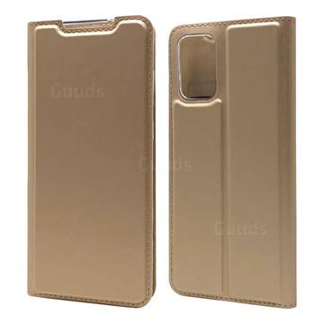 Ultra Slim Card Magnetic Automatic Suction Leather Wallet Case for Samsung Galaxy S20 Plus / S11 - Champagne