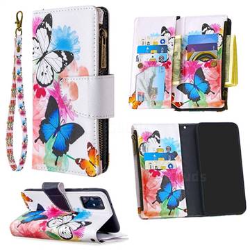 Vivid Flying Butterflies Binfen Color BF03 Retro Zipper Leather Wallet Phone Case for Samsung Galaxy S20 Plus / S11