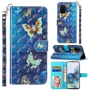 Rankine Butterfly 3D Leather Phone Holster Wallet Case for Samsung Galaxy S20 Plus / S11