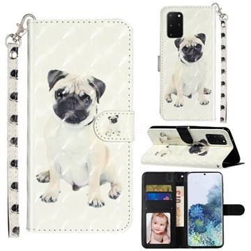Pug Dog 3D Leather Phone Holster Wallet Case for Samsung Galaxy S20 Plus / S11