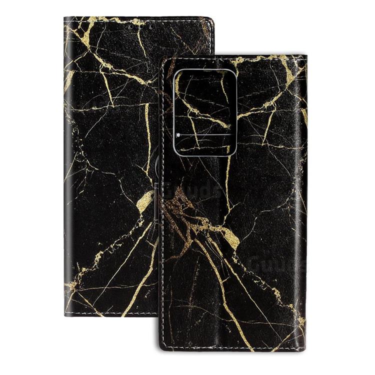Black Gold Marble PU Leather Wallet Case for Samsung Galaxy S20 Plus / S11