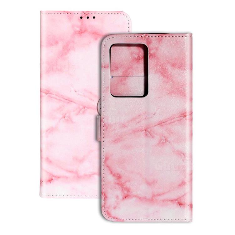Pink Marble PU Leather Wallet Case for Samsung Galaxy S20 Plus / S11