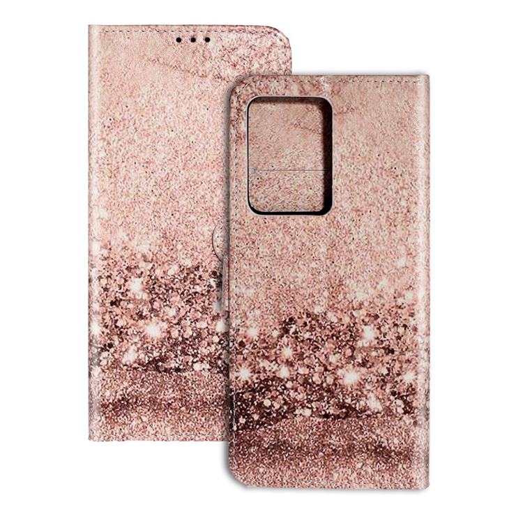 Glittering Rose Gold PU Leather Wallet Case for Samsung Galaxy S20 Plus / S11