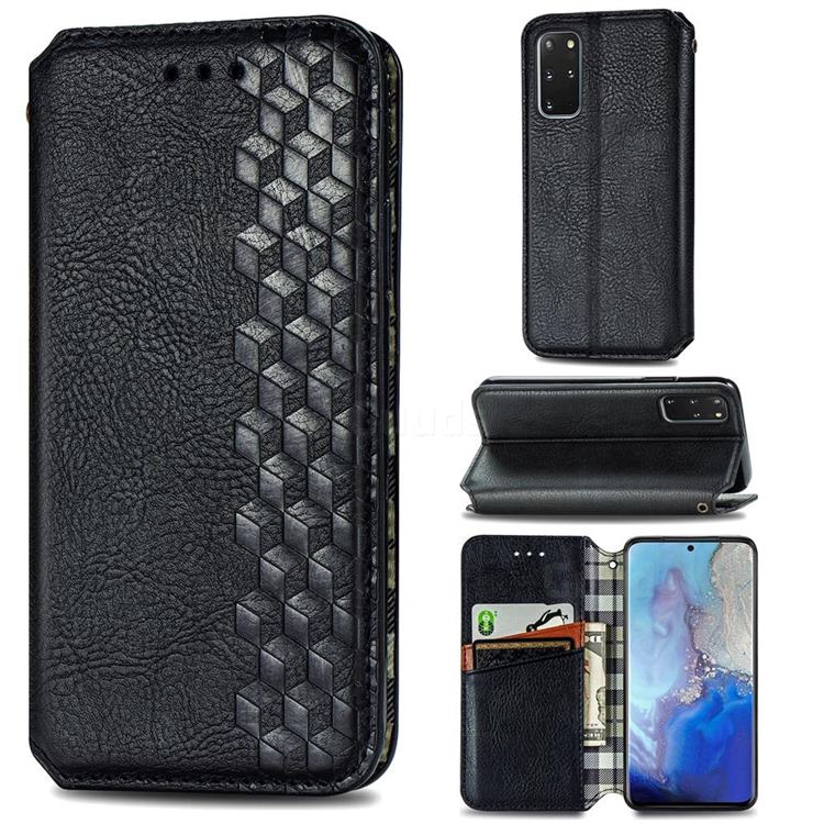 Ultra Slim Fashion Business Card Magnetic Automatic Suction Leather Flip Cover for Samsung Galaxy S20 Plus / S11 - Black