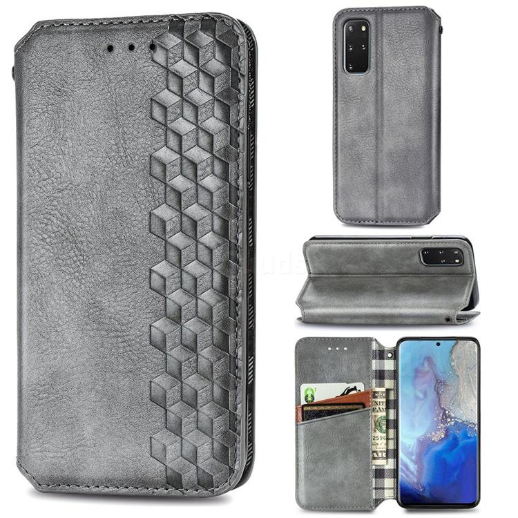 Ultra Slim Fashion Business Card Magnetic Automatic Suction Leather Flip Cover for Samsung Galaxy S20 Plus / S11 - Grey