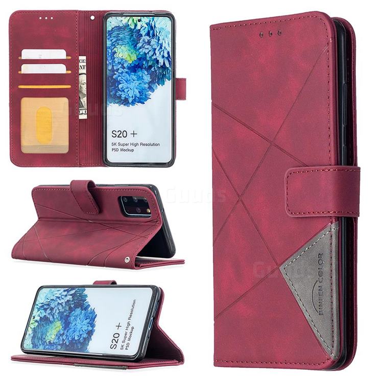 Binfen Color BF05 Prismatic Slim Wallet Flip Cover for Samsung Galaxy S20 Plus / S11 - Red