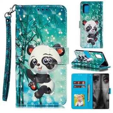 Cute Panda 3D Painted Leather Phone Wallet Case for Samsung Galaxy S20 Plus
