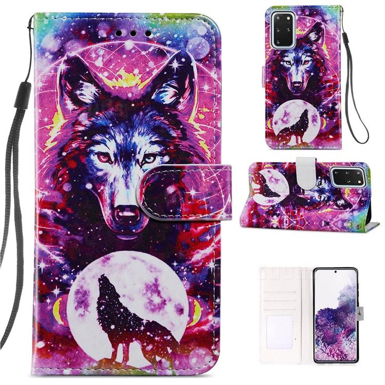 Wolf Totem Smooth Leather Phone Wallet Case for Samsung Galaxy S20 Plus