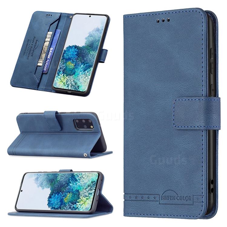 Binfen Color RFID Blocking Leather Wallet Case for Samsung Galaxy S20 Plus - Blue