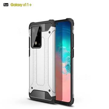 King Kong Armor Premium Shockproof Dual Layer Rugged Hard Cover for Samsung Galaxy S20 Ultra / S11 Plus - White