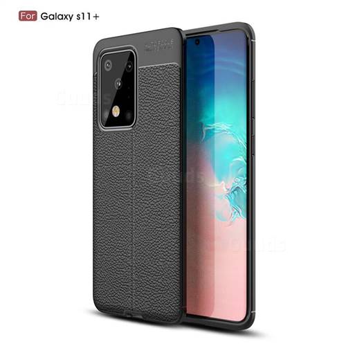 Luxury Auto Focus Litchi Texture Silicone TPU Back Cover for Samsung Galaxy S20 Ultra / S11 Plus - Black
