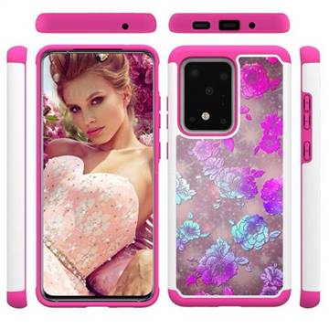 peony Flower Shock Absorbing Hybrid Defender Rugged Phone Case Cover for Samsung Galaxy S20 Ultra / S11 Plus