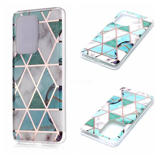 Green White Galvanized Rose Gold Marble Phone Back Cover for Samsung Galaxy S20 Ultra / S11 Plus