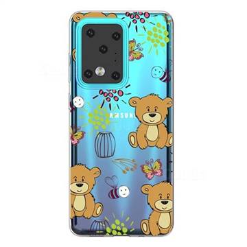 Butterfly Bear Super Clear Soft TPU Back Cover for Samsung Galaxy S20 Ultra / S11 Plus