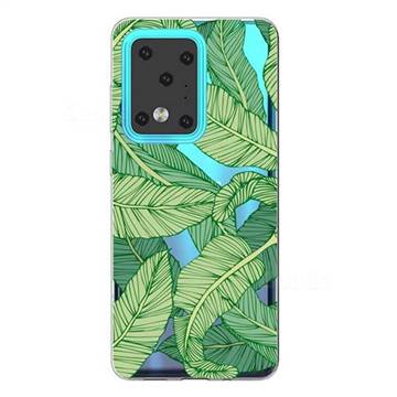 Banana Green Leaves Super Clear Soft TPU Back Cover for Samsung Galaxy S20 Ultra / S11 Plus