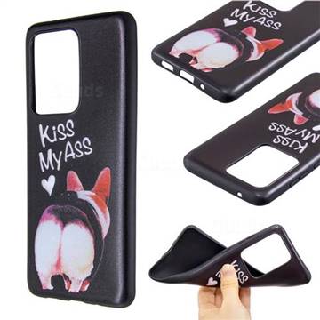 Lovely Pig Ass 3D Embossed Relief Black Soft Back Cover for Samsung Galaxy S20 Ultra / S11 Plus