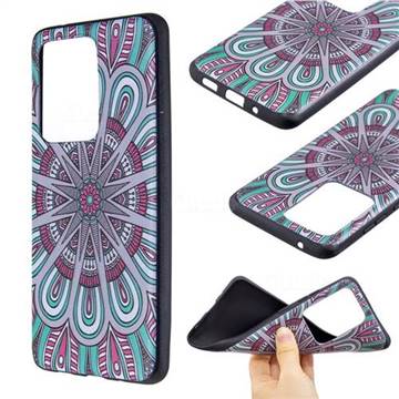Mandala 3D Embossed Relief Black Soft Back Cover for Samsung Galaxy S20 Ultra / S11 Plus