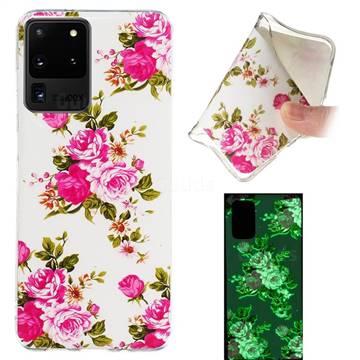Peony Noctilucent Soft TPU Back Cover for Samsung Galaxy S20 Ultra / S11 Plus