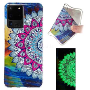 Colorful Sun Flower Noctilucent Soft TPU Back Cover for Samsung Galaxy S20 Ultra / S11 Plus