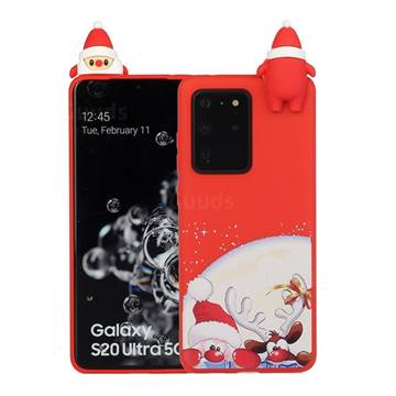 Santa Claus Elk Christmas Xmax Soft 3D Doll Silicone Case for Samsung Galaxy S20 Ultra