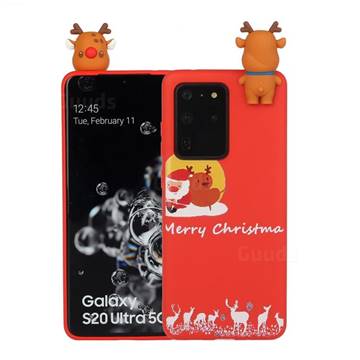 Moon Santa and Elk Christmas Xmax Soft 3D Doll Silicone Case for Samsung Galaxy S20 Ultra