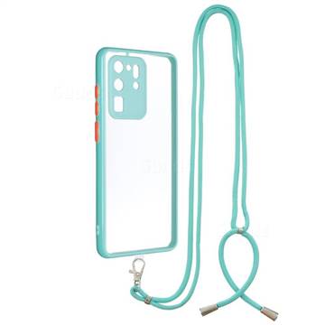 Necklace Cross-body Lanyard Strap Cord Phone Case Cover for Samsung Galaxy S20 Ultra - Blue