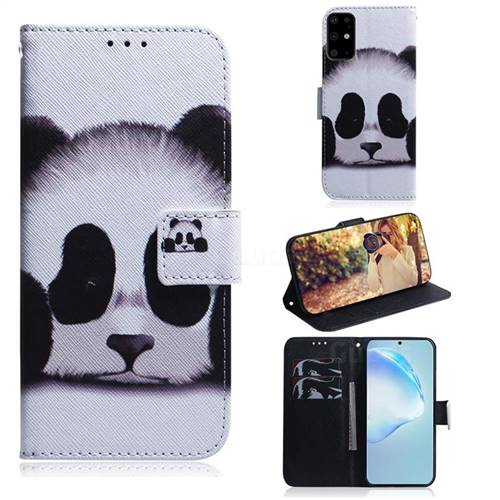 Sleeping Panda PU Leather Wallet Case for Samsung Galaxy S20 Ultra / S11 Plus