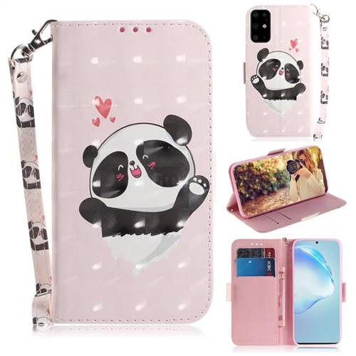 Heart Cat 3D Painted Leather Wallet Phone Case for Samsung Galaxy S20 Ultra / S11 Plus