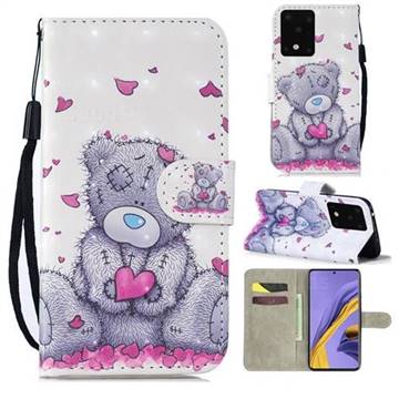 Love Panda 3D Painted Leather Wallet Phone Case for Samsung Galaxy S20 Ultra / S11 Plus