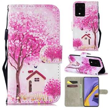 Tree House 3D Painted Leather Wallet Phone Case for Samsung Galaxy S20 Ultra / S11 Plus